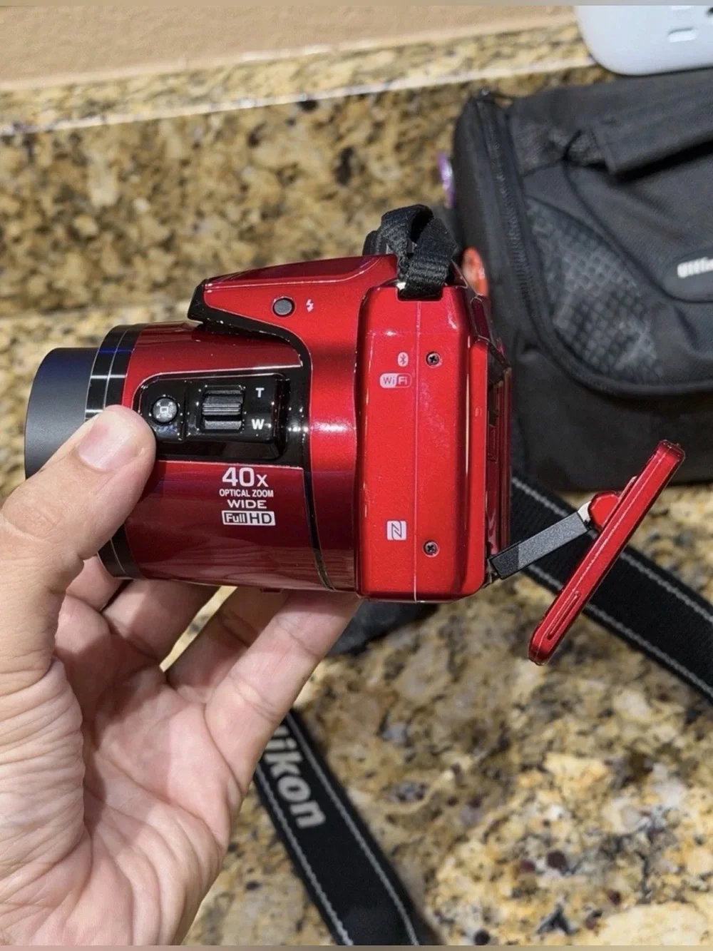 Nikon Coolpix Red B500 16.0MP 40X Optical Zoom Digital Camera Tested AA Battery